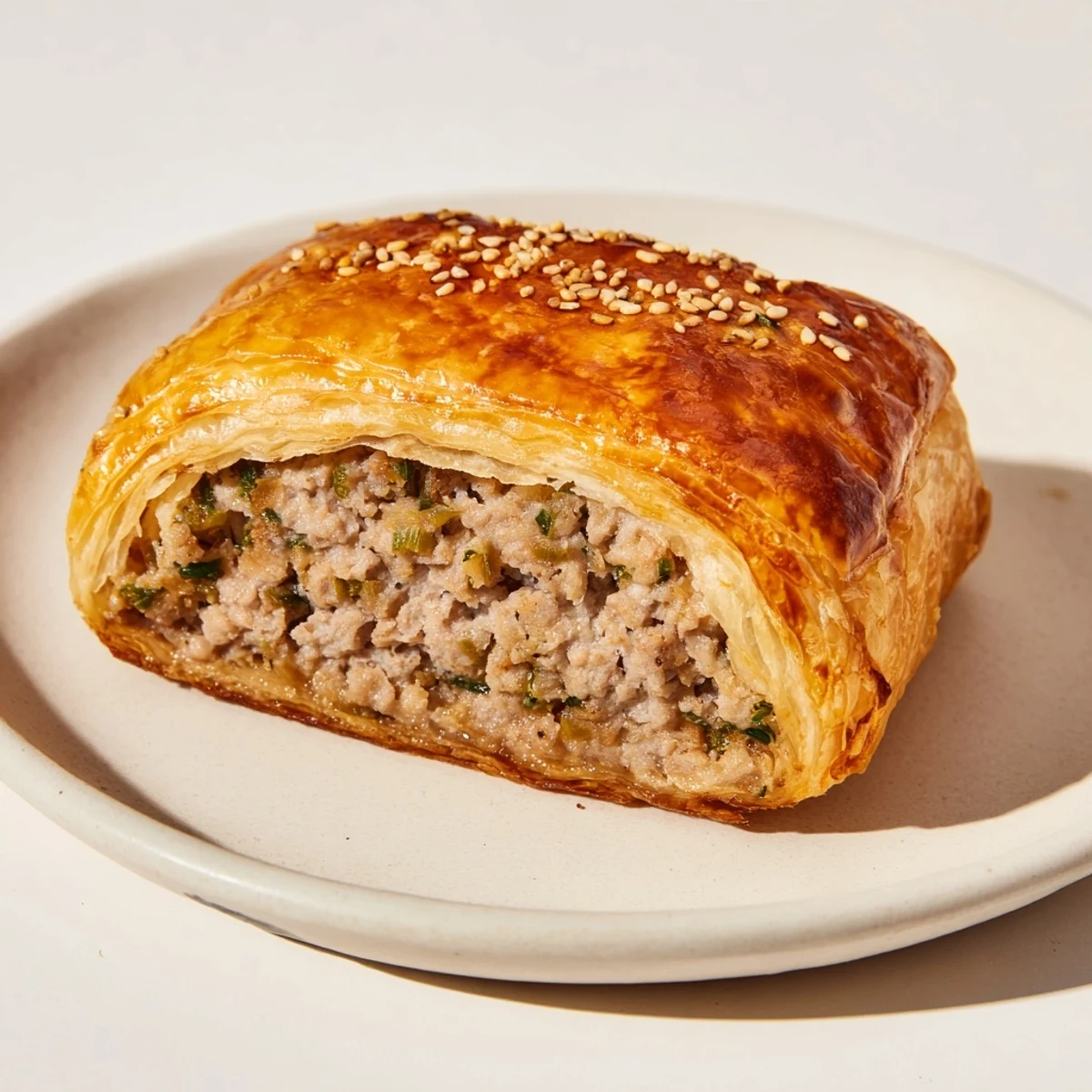 Freshly baked Homemade Savory Sausage Rolls, perfect party appetizers with a golden-brown crust.