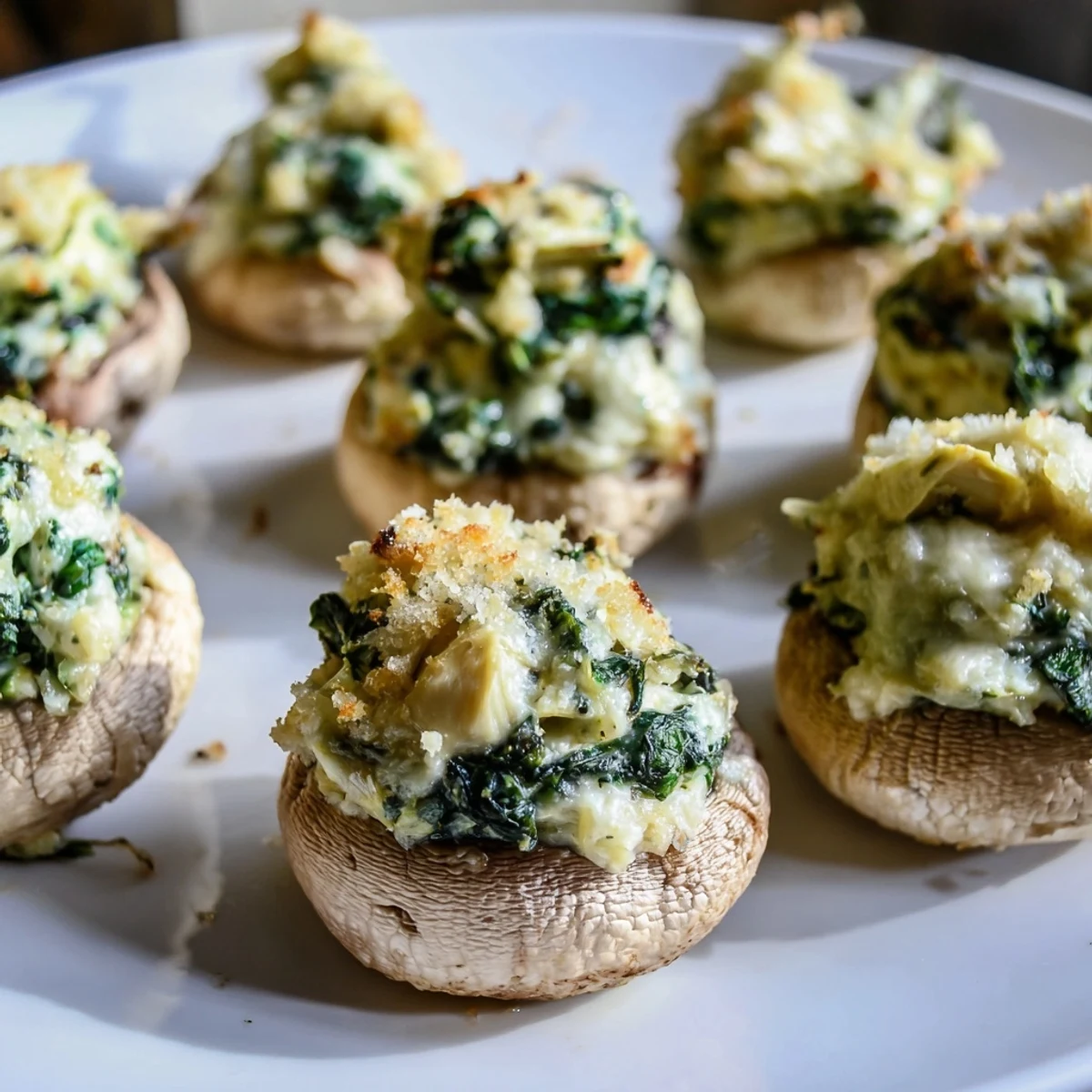 Creamy Spinach Artichoke Mushrooms