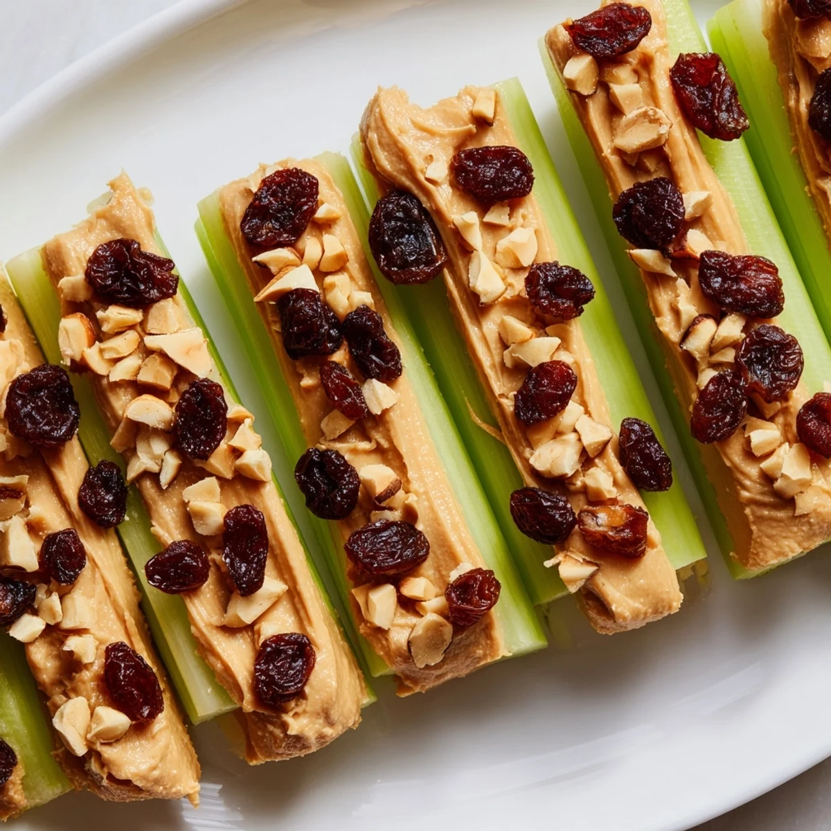 Fresh peanut butter celery sticks, a healthy snack, ready to eat with crunchy textures and creamy fillings.