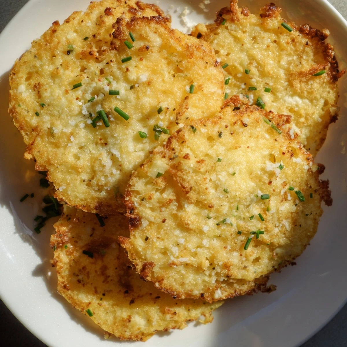 Golden-brown Crispy Cottage Cheese Chips, a healthy snack, ready for dipping and enjoying.