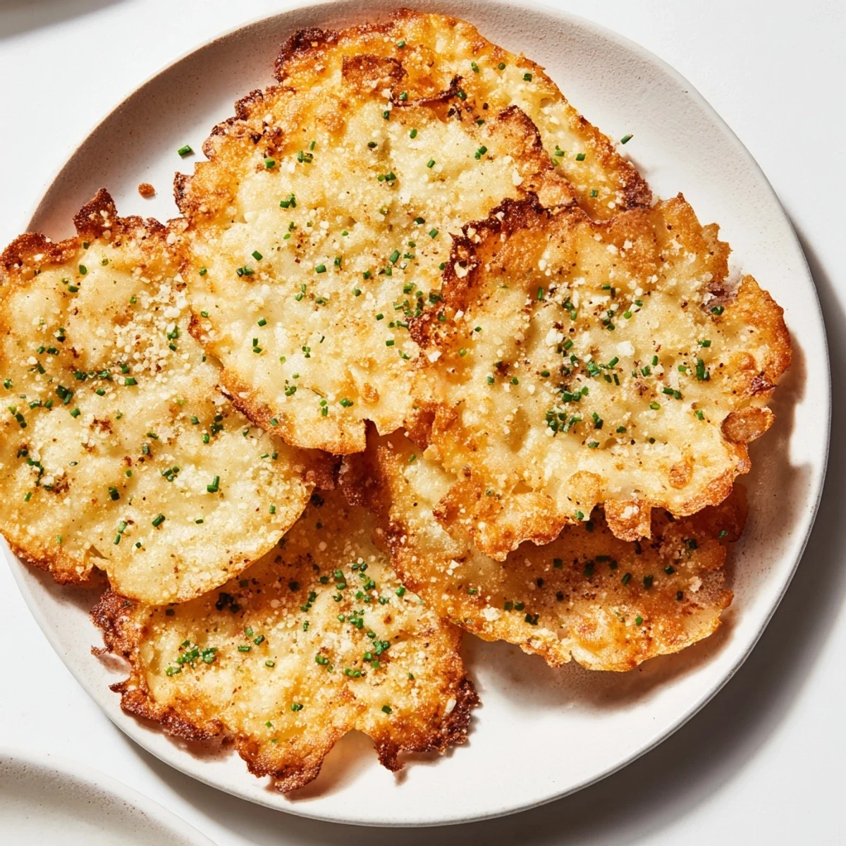 Oven-baked Crispy Cottage Cheese Chips, perfectly seasoned and offering a satisfying crunch.