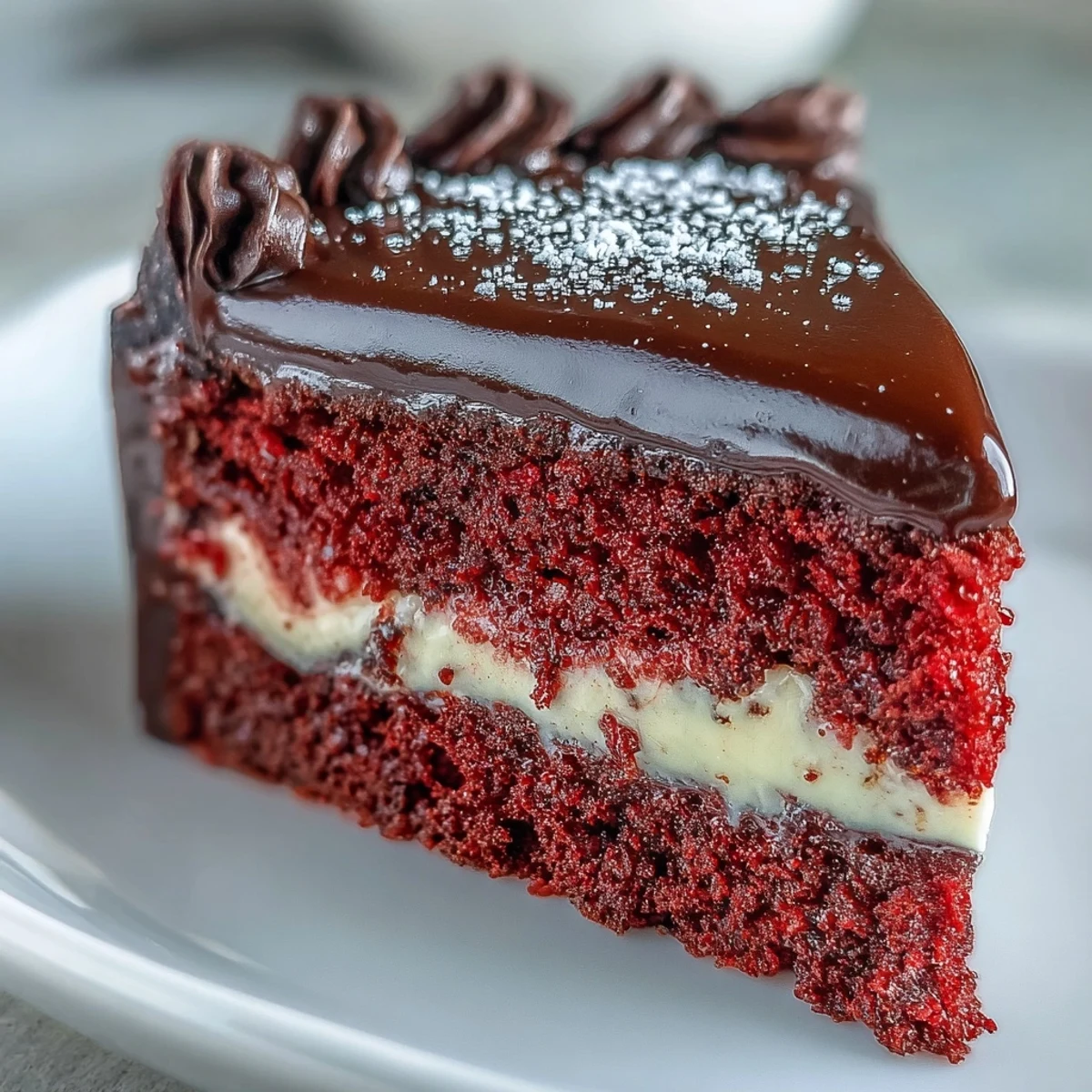 Close-up of the Red Betty Boop Heart Cake highlights a crisp dark chocolate silhouette against velvety cream cheese frosting.