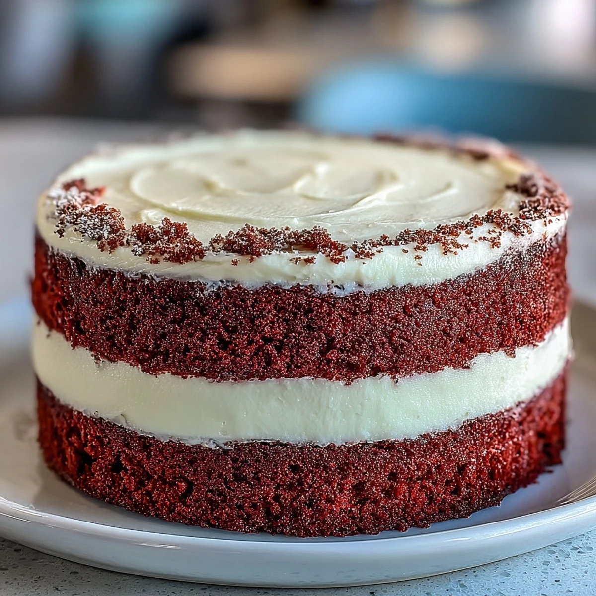 Sliced Betty Boop Cake reveals rich red crumb paired with tangy cream cheese buttercream and fresh berries.