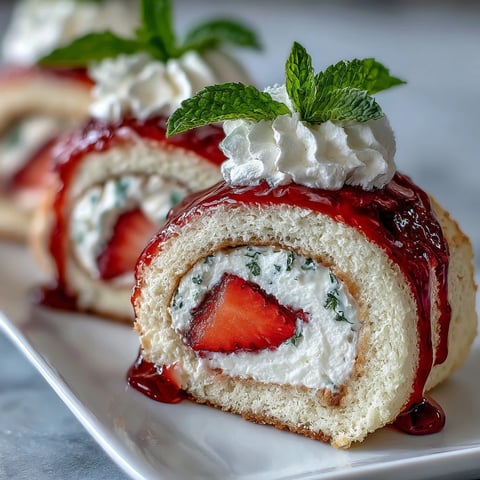 Thin, golden crepes rolled with airy sponge cake, fresh strawberry slices, and fluffy whipped cream for a whimsical dessert sushi.