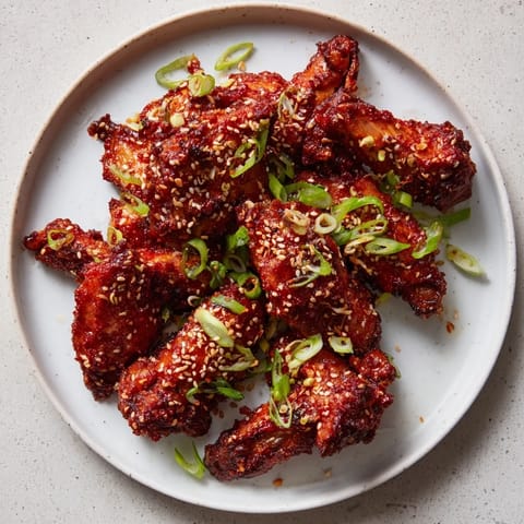 Golden-brown Crispy Honey-Chili Glazed Chicken Wings with sesame seeds, ready to be devoured with friends.
