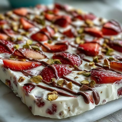 Valentine Strawberry Yogurt Bark