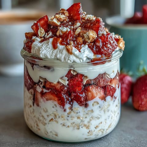Strawberry Shortcake Overnight Oats