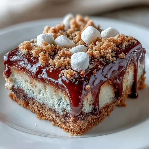 Sweet and tart apple slices coated in rich chocolate, drizzled with marshmallow, and sprinkled with graham cracker crumbs.