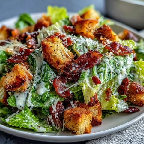 Celery Caesar Salad Crunchy Croutons