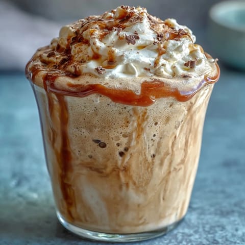 Vanilla Bean Frappuccino Protein Shake in a glass with whipped cream and a sprinkle of cinnamon, perfect for a refreshing high-protein treat.