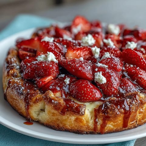 Juicy fresh strawberries baked atop almond frangipane in a crisp, free-form pastry crust.