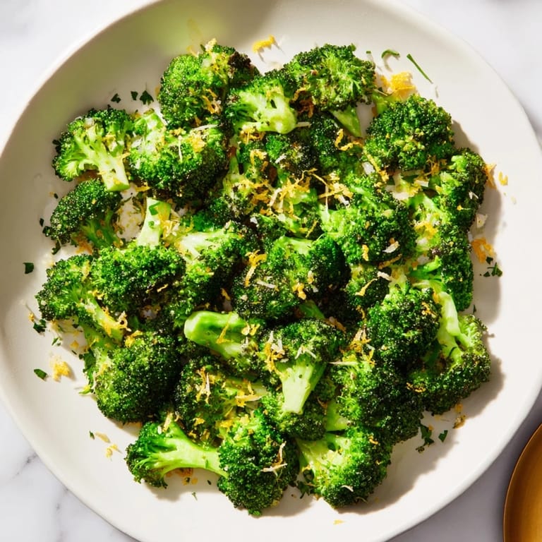 Delightful Simple Garlic and Parmesan Roasted Broccoli: tender florets, Parmesan melted, ready for a warm dinner.