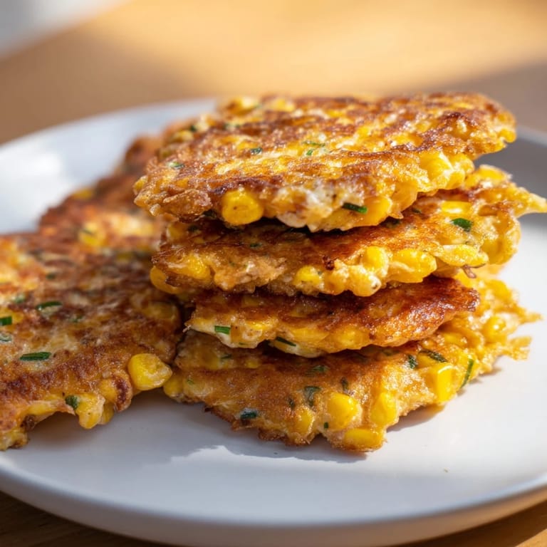 These delightful golden corn and cheddar fritters are perfectly pan-fried and bursting with fresh flavors.