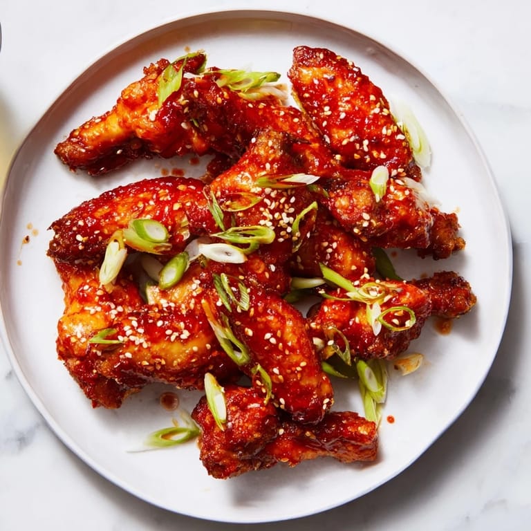 Spicy aroma of Crispy Honey-Chili Glazed Chicken Wings, served hot from the oven, ideal for sharing.