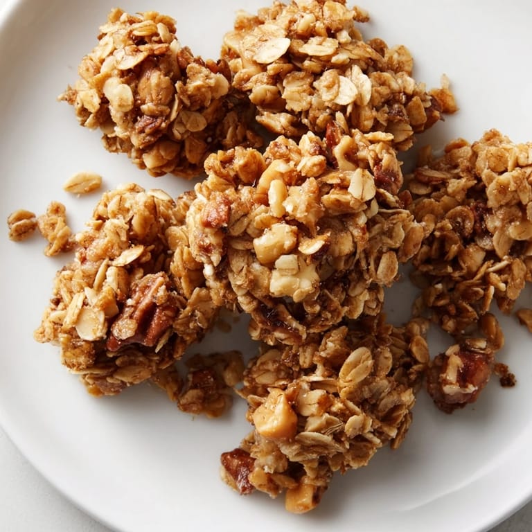 Homemade Honey Nut Granola Clusters, perfect with yogurt, presenting a wholesome breakfast treat.
