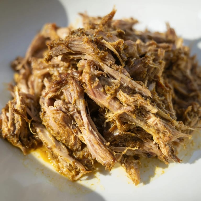 A close-up view of meltingly tender Omani Shuwa, served with rice and flavorful spices for dinner.