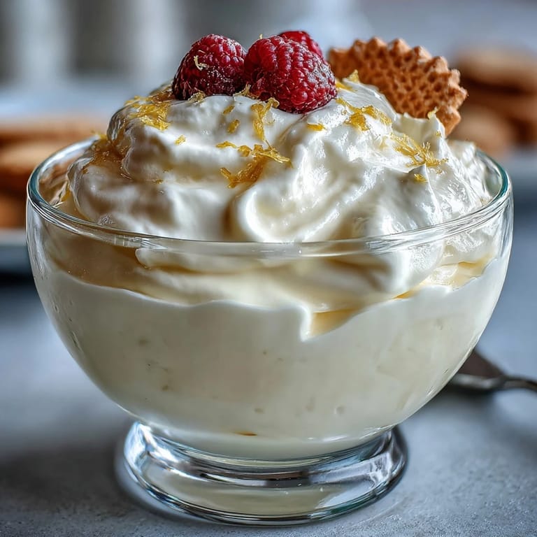 Silky-smooth lemon fool layered in a dessert cup, topped with vibrant zest and a spoon nearby.  