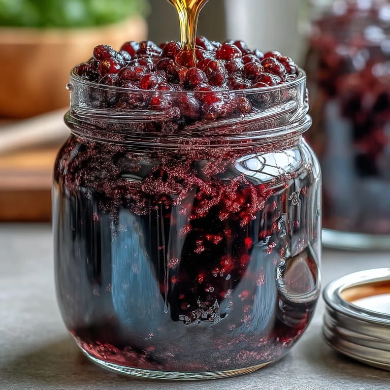 Crystal glasses of Easy Blackcurrant Liqueur filled with vibrant purple liquid, garnished with fresh berries and mint.