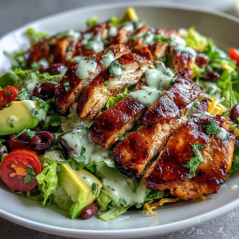 Ready-to-serve bowl of High Protein Southwest Chicken Salad topped with shredded cheddar and cilantro, perfect for a healthy lunch.