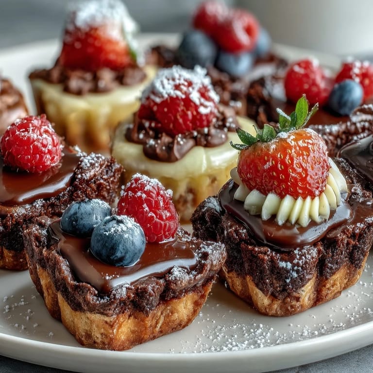 Indulge in this delightful housewarming dessert bar showcasing bite-sized treats including fudgy brownies, creamy lemon cheesecakes, and berry-topped tartlets for a festive spread.