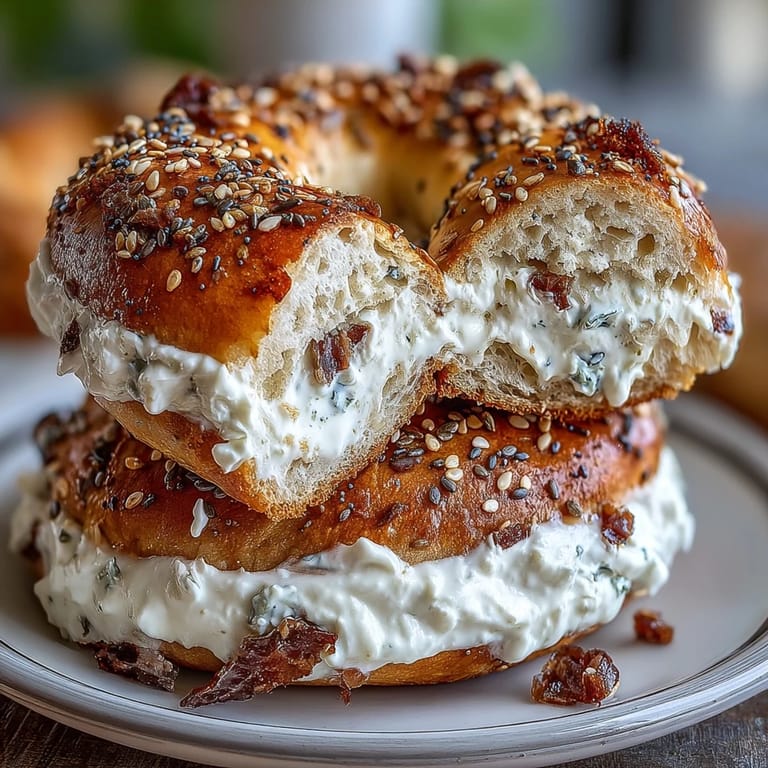 Soft, protein-packed bagels sprinkled with everything seasoning, paired with a tangy Greek yogurt dip for a satisfying snack.