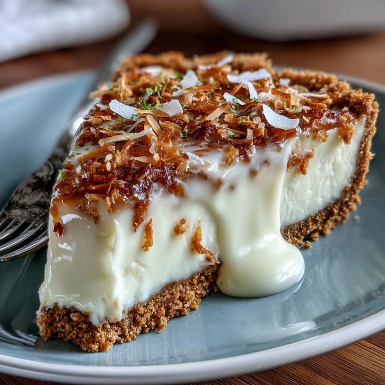 Bright lime zest and shredded coconut top this smooth, chilled tart with a crisp graham cracker base.